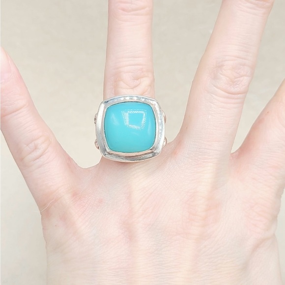 David Yurman Albion 17mm Aqua Chalcedony Ring - Picture 6 of 9